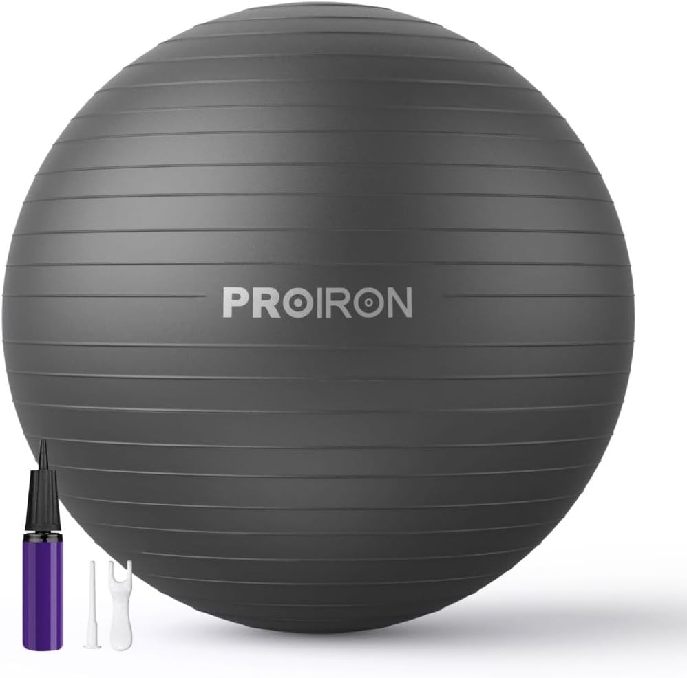 PROIRON Exercise Ball Anti-Burst Yoga Ball Chair with Quick Pump Slip Resistant Gym Ball Supports 500KG Balance Ball for Pilates Yoga Birthing Pregnancy Stability Gym Workout Training