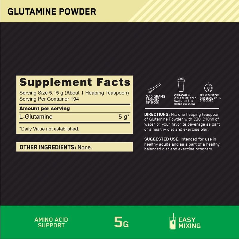 OPTIMUM NUTRITION Glutamine Powder, Unflavoured, 1kg