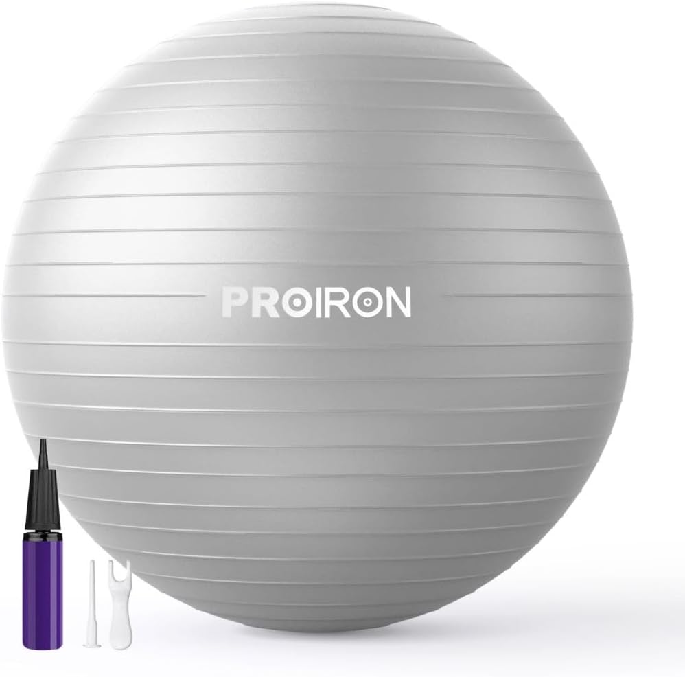 PROIRON Exercise Ball Anti-Burst Yoga Ball Chair with Quick Pump Slip Resistant Gym Ball Supports 500KG Balance Ball for Pilates Yoga Birthing Pregnancy Stability Gym Workout Training