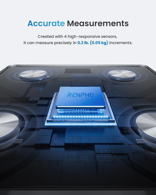 RENPHO Bluetooth Body Fat Scale, Smart BMI Scale Digital Bathroom Weight Scale, Body Composition Analyzer with Smartphone App, Elis 1…