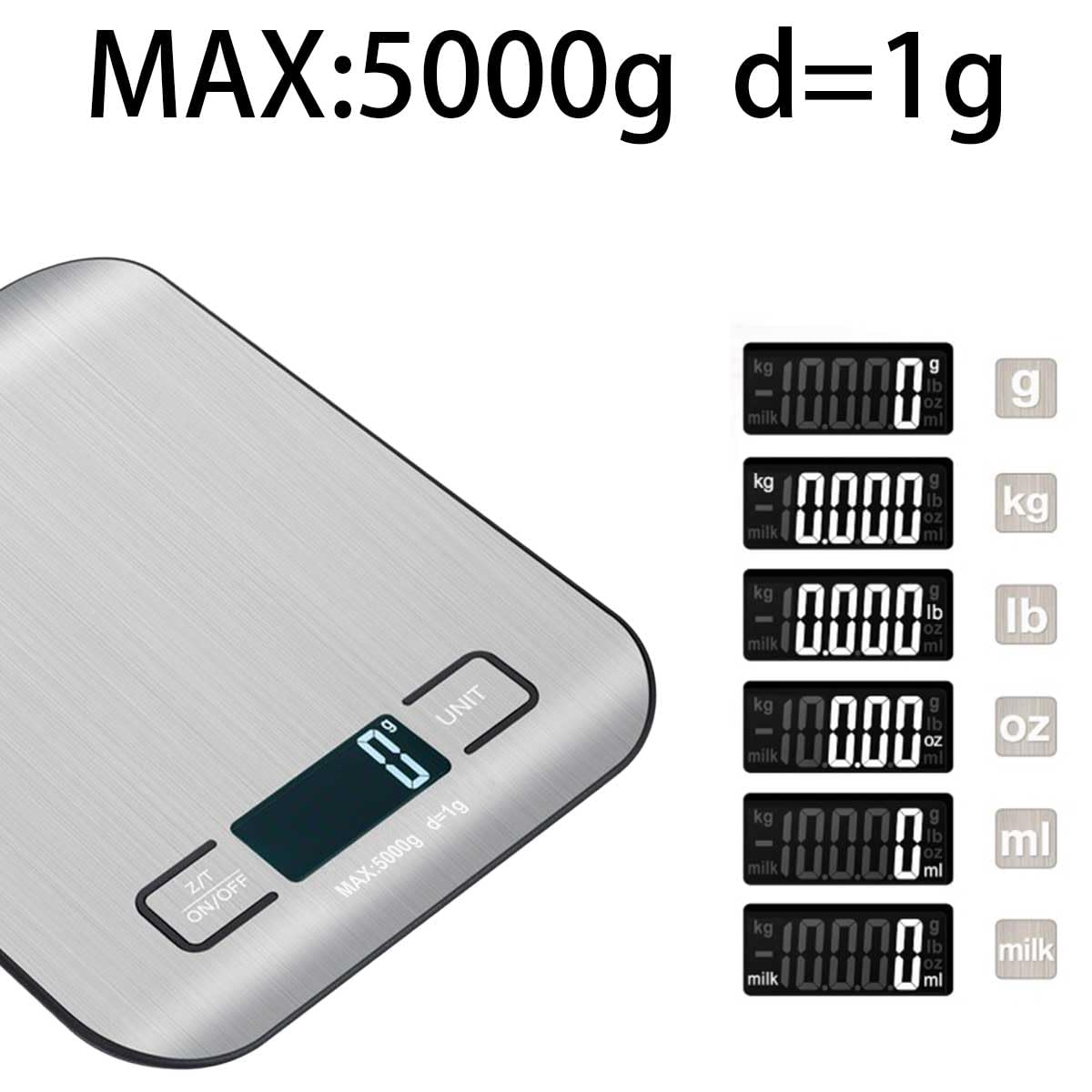 Small Digital Scale,3kg/0.1g,Kitchen Scale,Food Scale,with Blue Backlit LCD Display, 6 Units, Auto Off, Tare, PCS Function, Stainless Steel, Battery Included,Soft Tape Included(150cm)