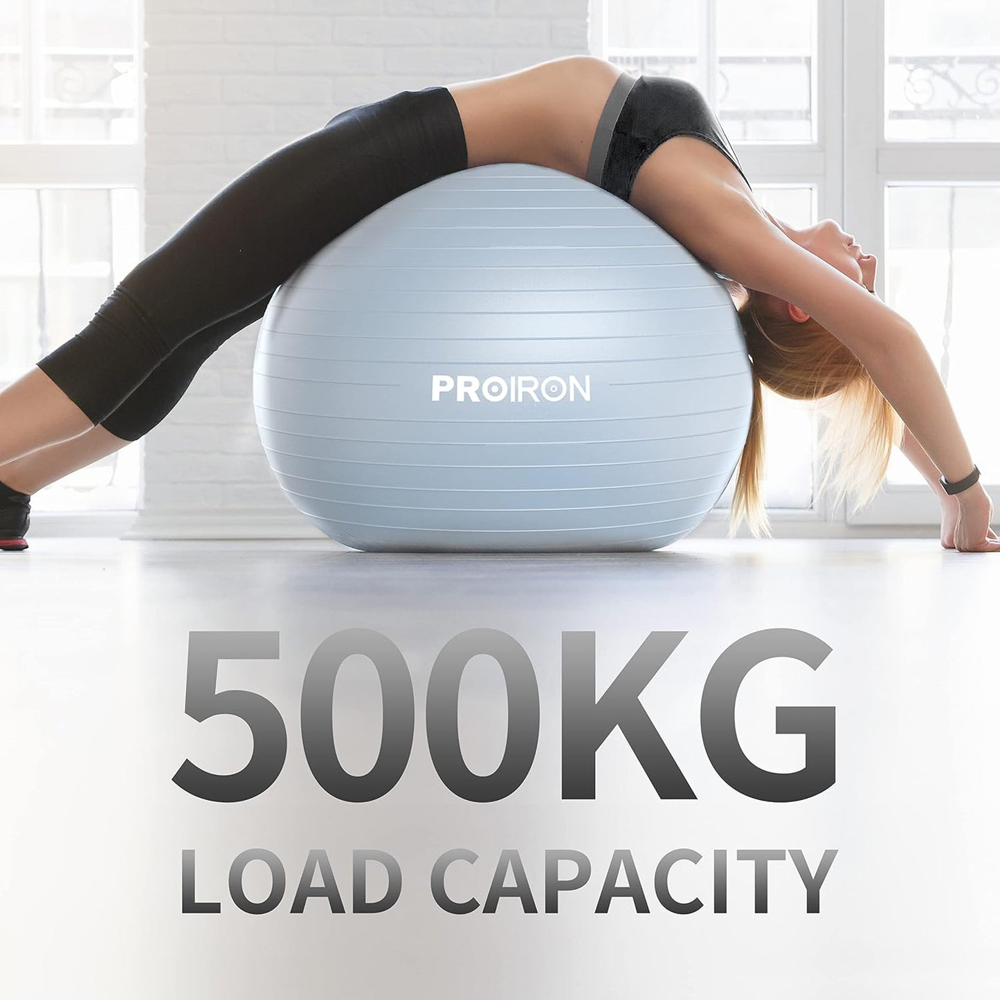 PROIRON Exercise Ball Anti-Burst Yoga Ball Chair with Quick Pump Slip Resistant Gym Ball Supports 500KG Balance Ball for Pilates Yoga Birthing Pregnancy Stability Gym Workout Training
