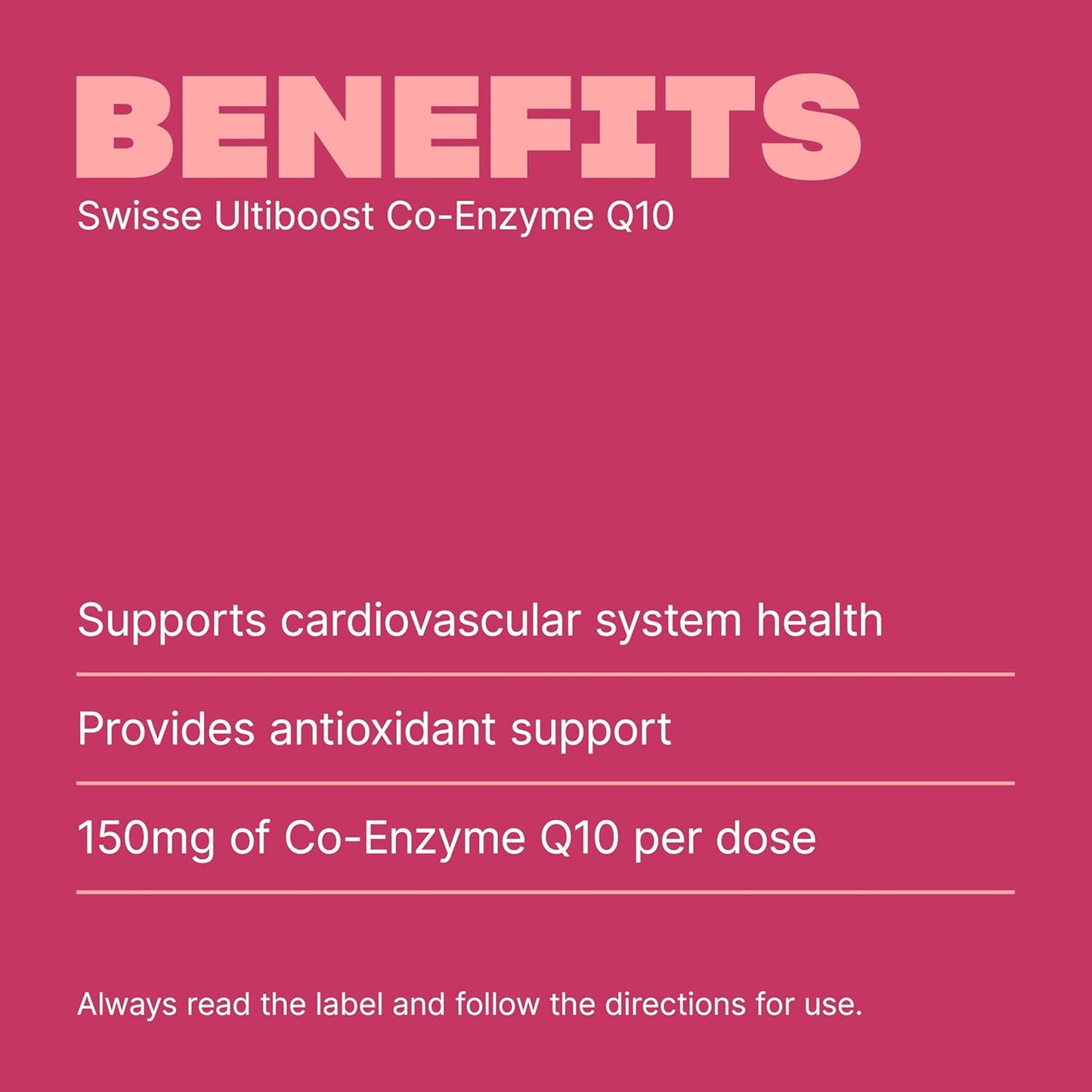 Swisse Ultiboost Co-Enzyme Q10 - Supports Heart Health & Energy Production - 180 Capsules