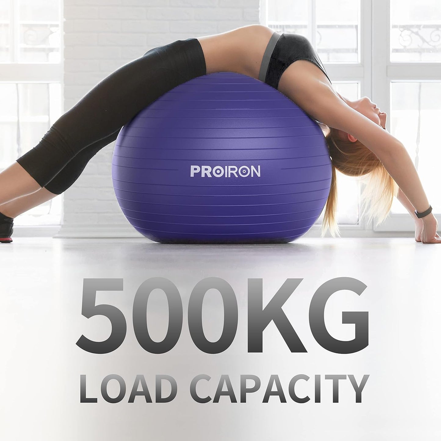 PROIRON Exercise Ball Anti-Burst Yoga Ball Chair with Quick Pump Slip Resistant Gym Ball Supports 500KG Balance Ball for Pilates Yoga Birthing Pregnancy Stability Gym Workout Training