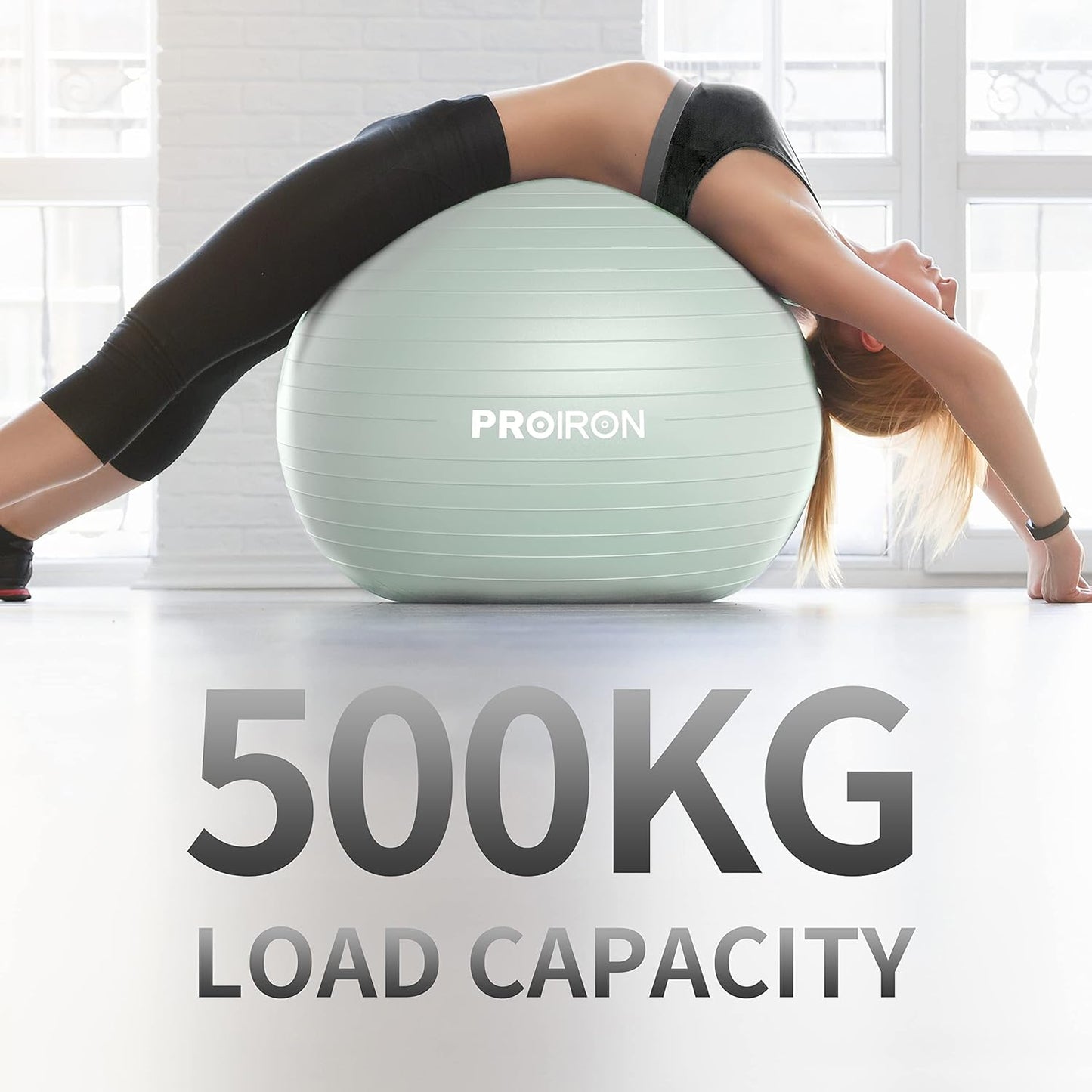 PROIRON Exercise Ball Anti-Burst Yoga Ball Chair with Quick Pump Slip Resistant Gym Ball Supports 500KG Balance Ball for Pilates Yoga Birthing Pregnancy Stability Gym Workout Training