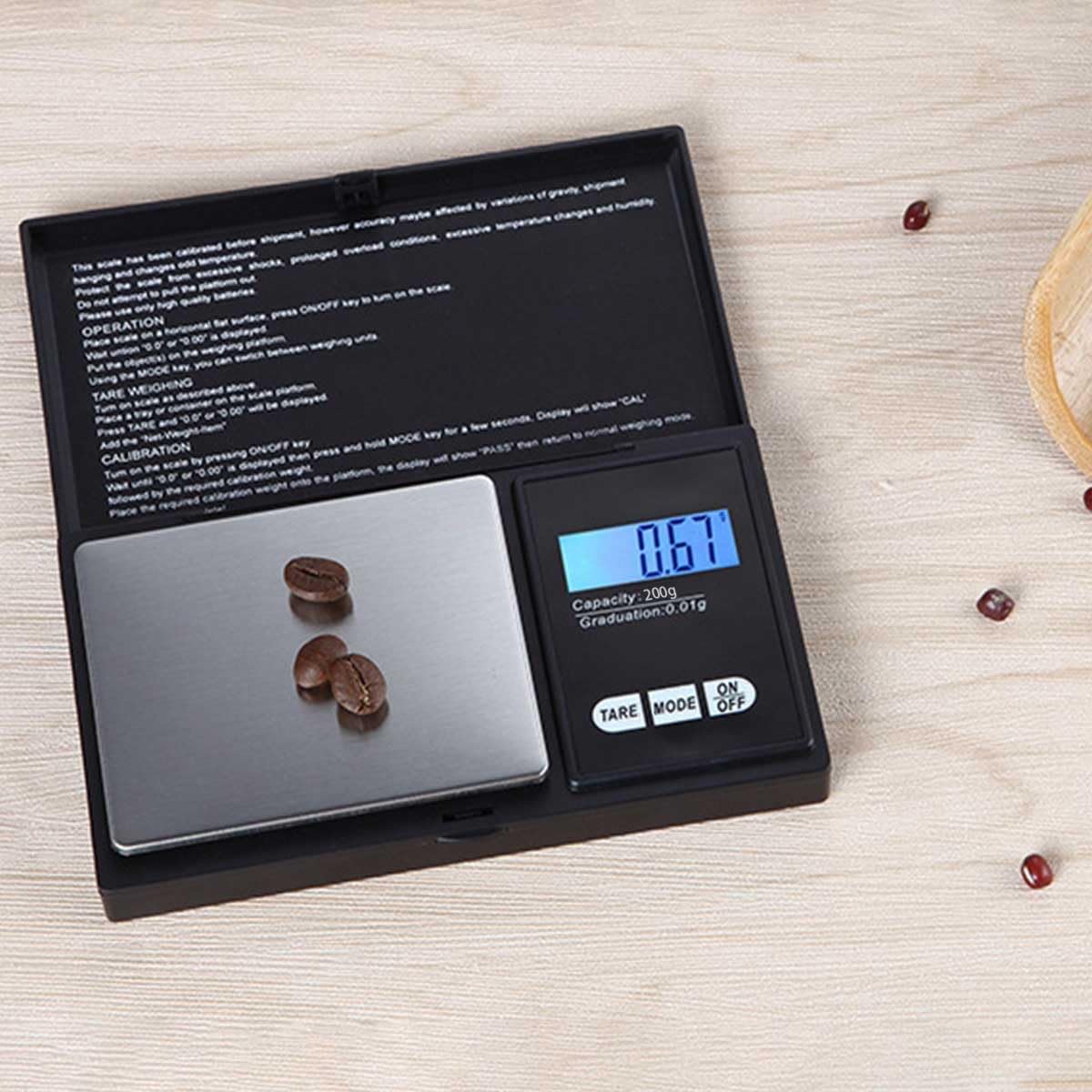 Small Digital Scale,3kg/0.1g,Kitchen Scale,Food Scale,with Blue Backlit LCD Display, 6 Units, Auto Off, Tare, PCS Function, Stainless Steel, Battery Included,Soft Tape Included(150cm)
