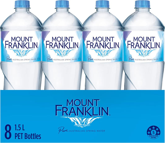 Mount Franklin Pure Australian Spring Still Water Multipack Bottles 8 x 1.5L