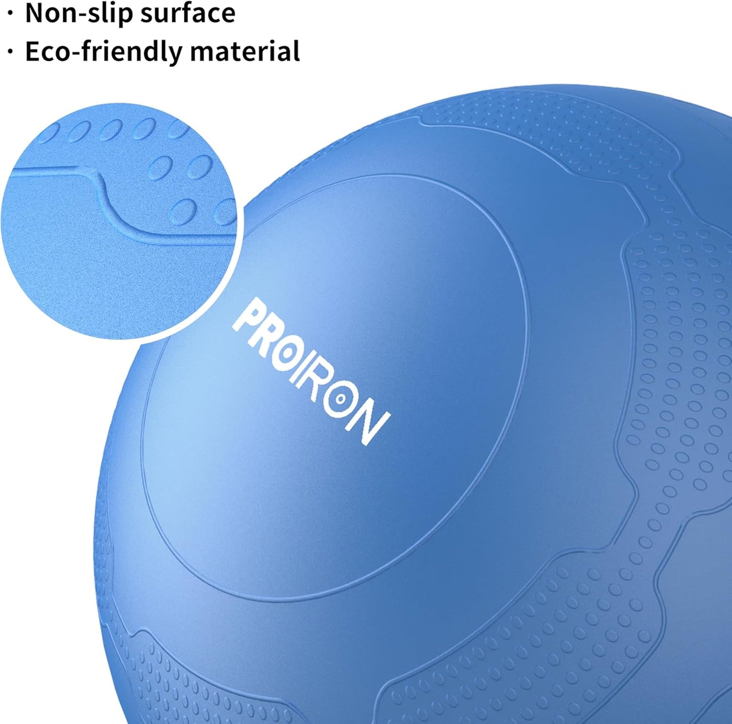 PROIRON Exercise Ball Anti-Burst Yoga Ball Chair with Quick Pump Slip Resistant Gym Ball Supports 500KG Balance Ball for Pilates Yoga Birthing Pregnancy Stability Gym Workout Training