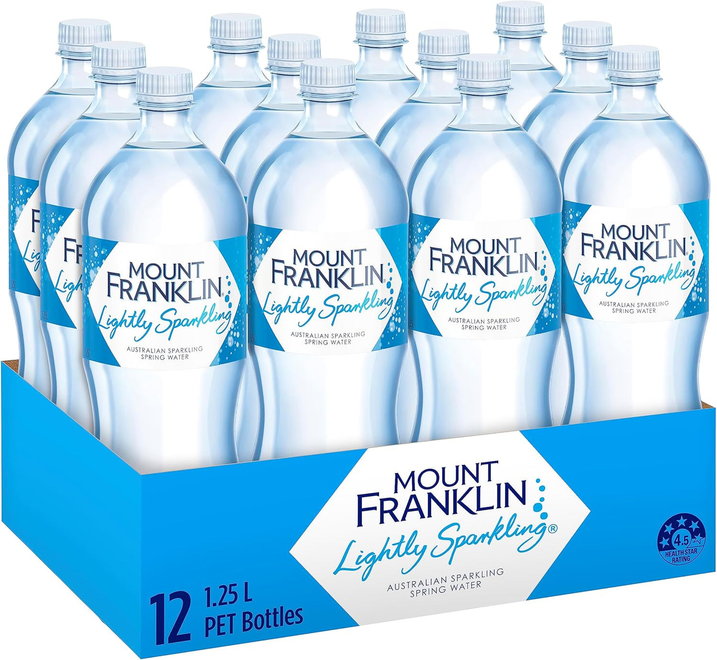 Mount Franklin Lightly Sparkling Water Multipack Bottles 1.25L x 12