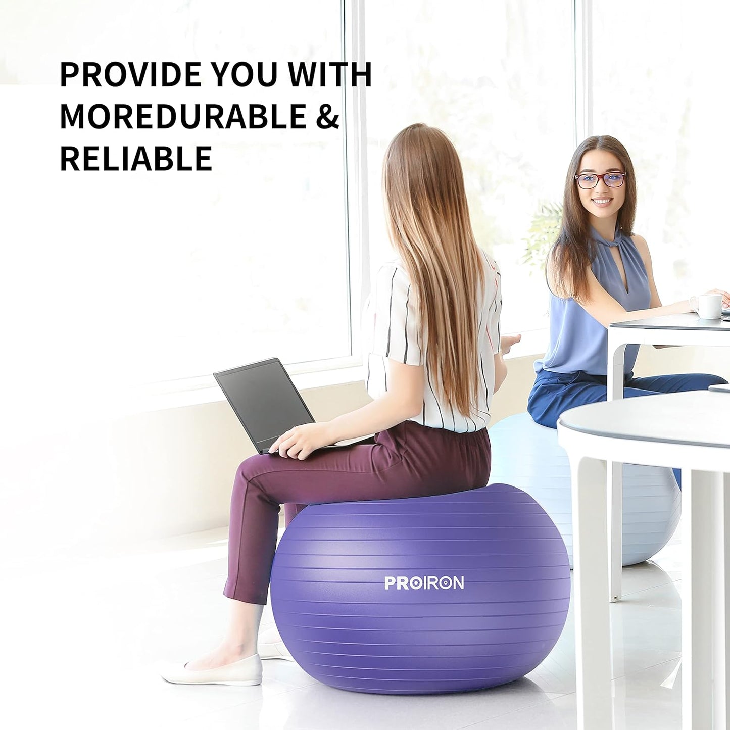PROIRON Exercise Ball Anti-Burst Yoga Ball Chair with Quick Pump Slip Resistant Gym Ball Supports 500KG Balance Ball for Pilates Yoga Birthing Pregnancy Stability Gym Workout Training