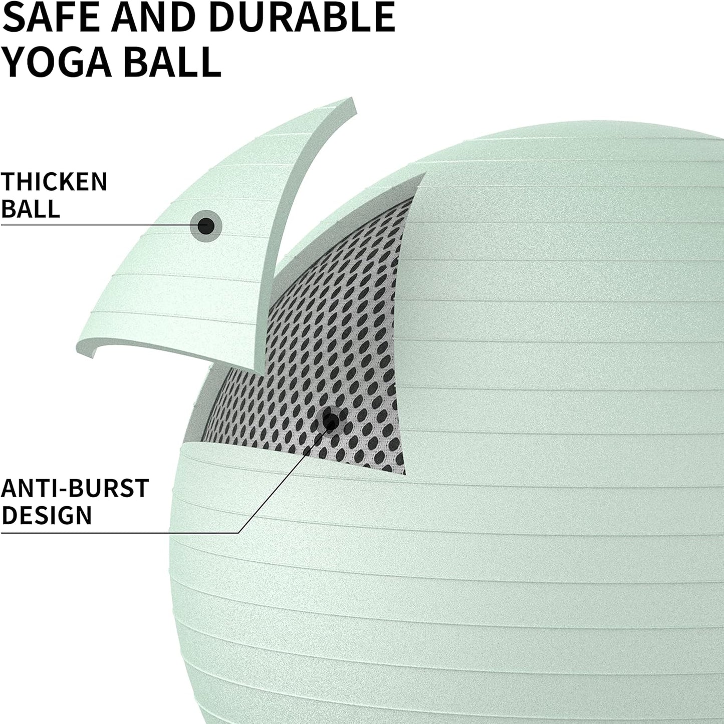 PROIRON Exercise Ball Anti-Burst Yoga Ball Chair with Quick Pump Slip Resistant Gym Ball Supports 500KG Balance Ball for Pilates Yoga Birthing Pregnancy Stability Gym Workout Training
