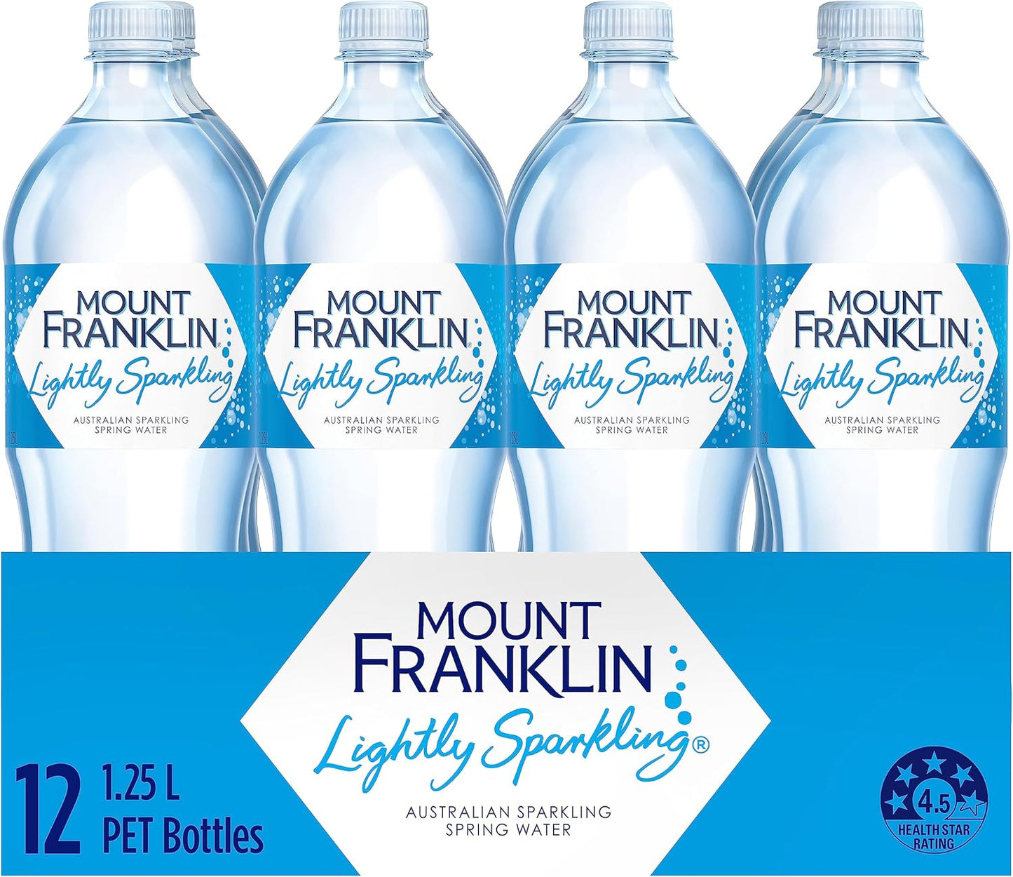 Mount Franklin Lightly Sparkling Water Multipack Bottles 1.25L x 12