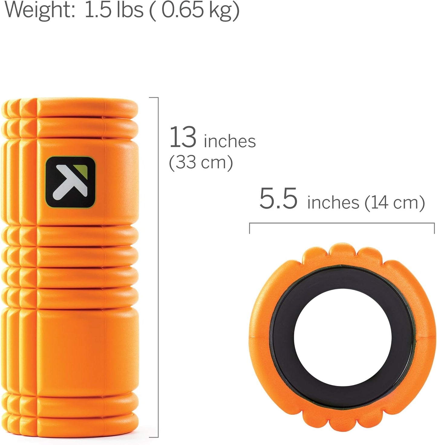 TriggerPoint GRID Foam Roller With Free Online Instructional Videos, Original (13-inch), Orange