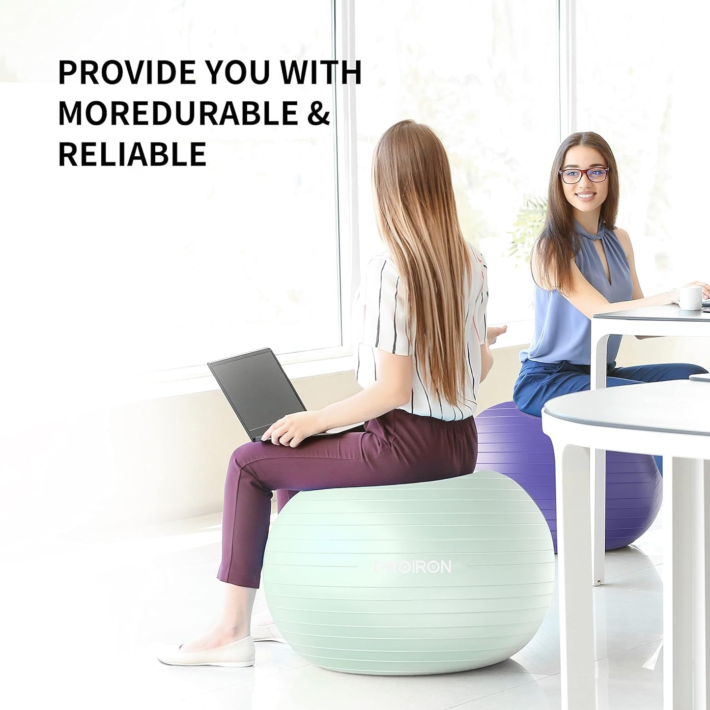 PROIRON Exercise Ball Anti-Burst Yoga Ball Chair with Quick Pump Slip Resistant Gym Ball Supports 500KG Balance Ball for Pilates Yoga Birthing Pregnancy Stability Gym Workout Training