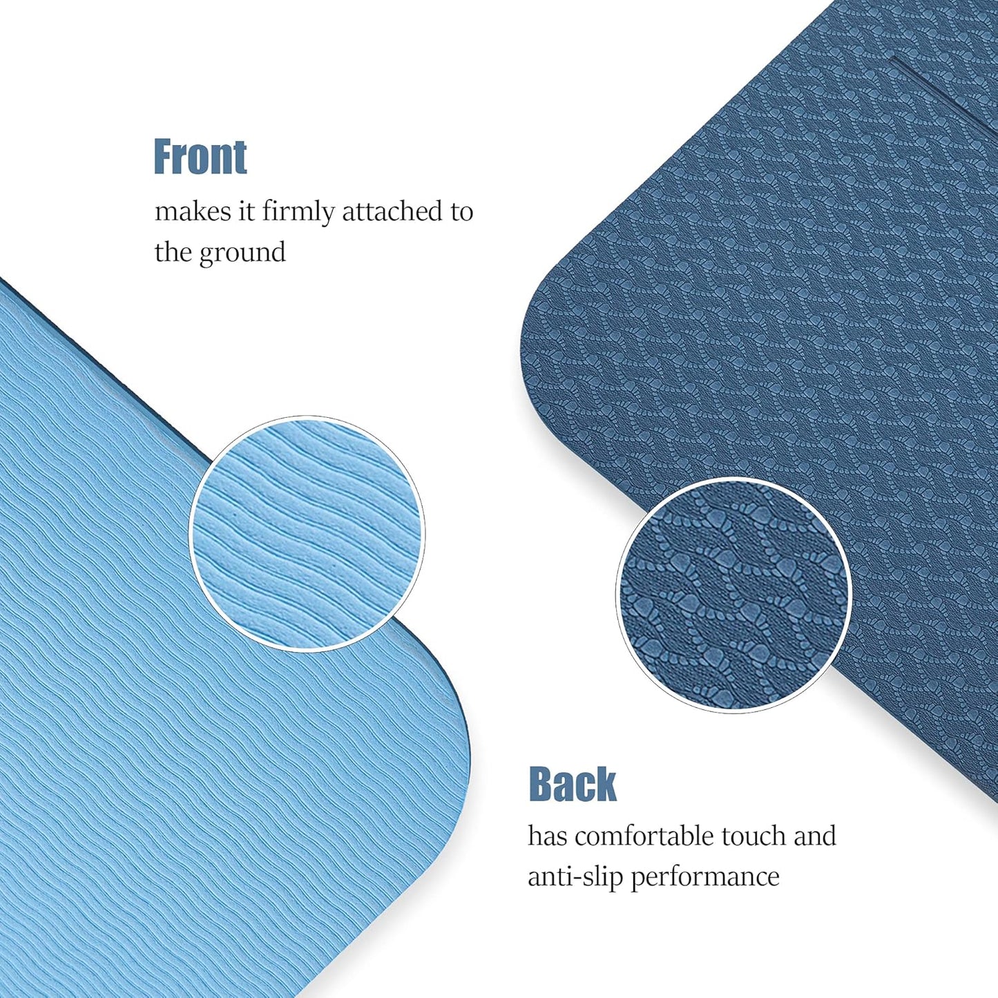 HERUI Yoga Mat Alignment Lines Anti-Slip Exercise Mat with Carrying Bag Fitness Mat for Pilates 72"L x 24"W x 0.24” Thickness for Woman Man Beginners