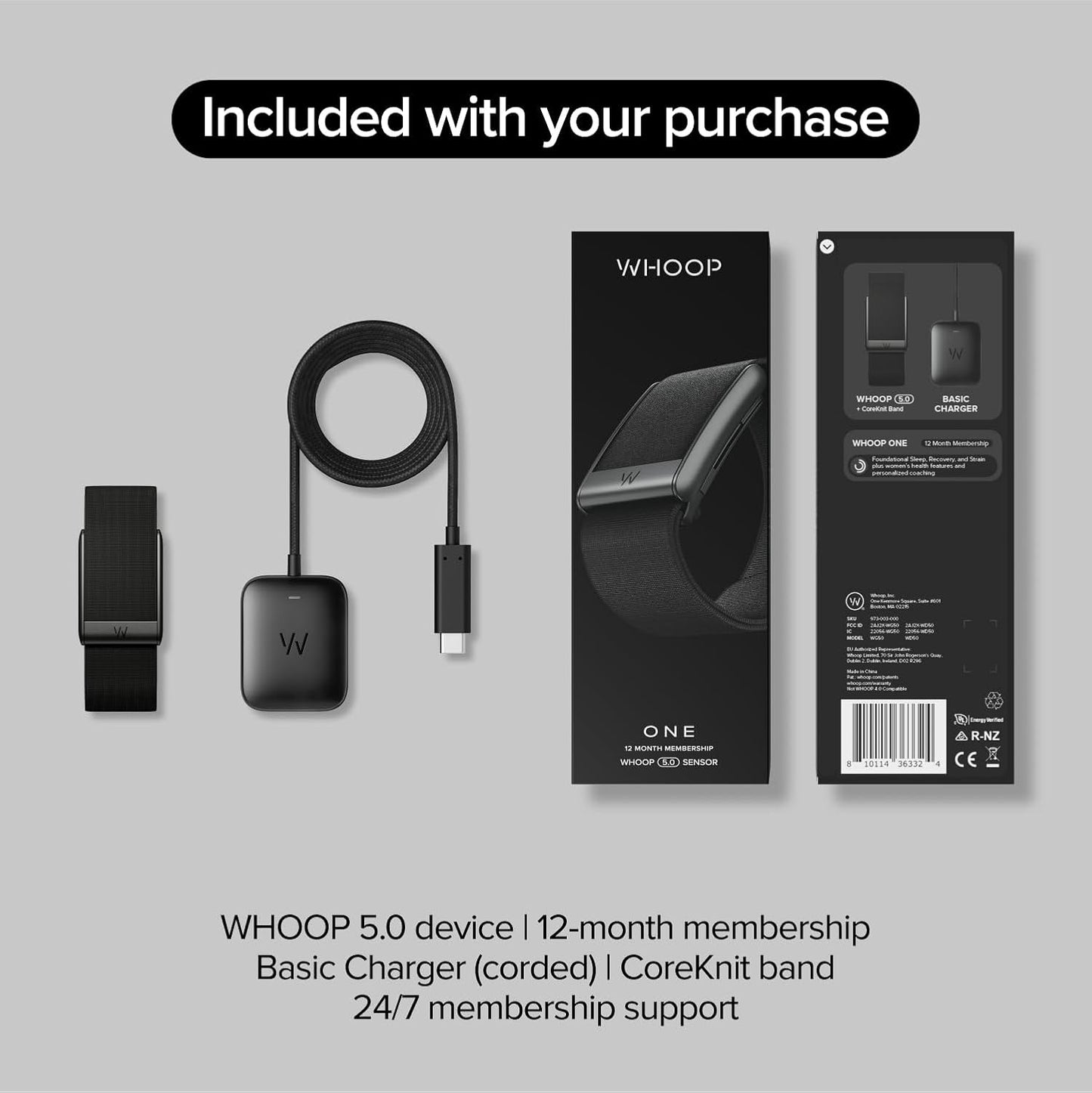 WHOOP 5.0/MG Activity Tracker - 12 Month Membership - Health and Fitness Wearable – 24/7 Activity and Sleep Tracker, Personalized Coaching, Menstrual Cycle Insights – 14+ Days Battery Life