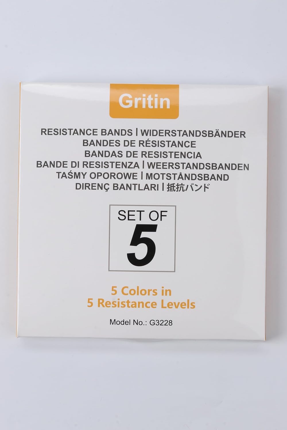 Gritin Resistance Bands, [Set of 5] Skin-Friendly Resistance Fitness Exercise Loop Bands with 5 Different Resistance Levels - Carrying Case Included - Ideal for Home, Gym, Yoga, Training