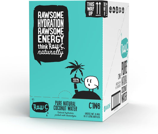 Raw C Straight Up Coconut Water 1 Litre (Pack of 6)