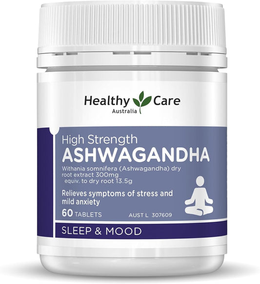 Healthy Care High Strength Ashwagandha - 60 Tablets | Relieves symptoms of stress & mild anxiety