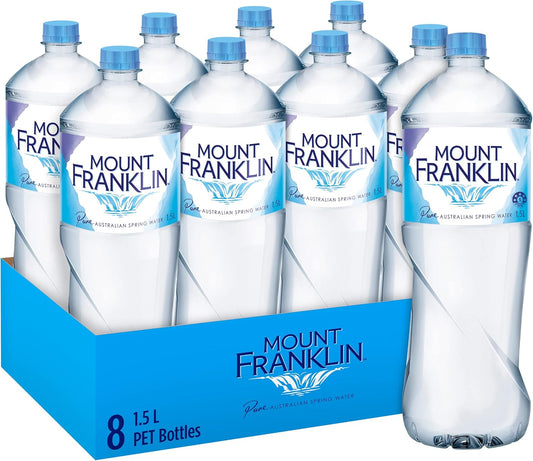 Mount Franklin Pure Australian Spring Still Water Multipack Bottles 8 x 1.5L