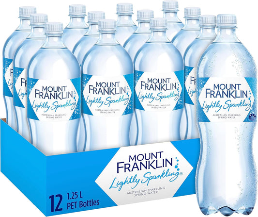 Mount Franklin Lightly Sparkling Water Multipack Bottles 1.25L x 12